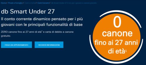 promozione db smart under 27 sito ufficiale deustchebank