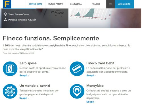 servizi conto corrente online fineco