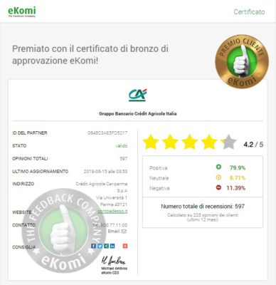 valutazione utenti giugno 2019 conto adesso su ekomi