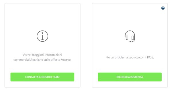 come richiedere assistenza sul sito axerve