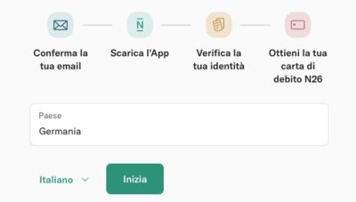 esempio schermata apertura conto n26 business you