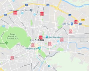 mappa filiali addiko bank in slovenia