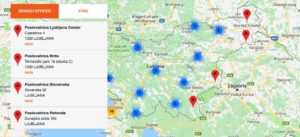 mappa filiali banca koper in slovenia