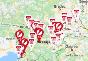mappa filiali unicredit bank in slovenia