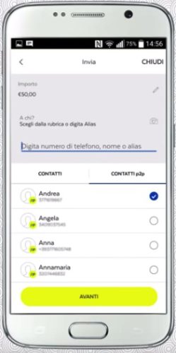 come inviare soldi ai contatti tramite app poste italiane