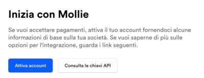 schermata di inizio mollie