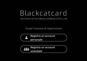 schermata sito per effettuare login blackcatcard