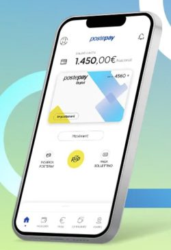 immagine schermo smartphone con postepay digital virtuale