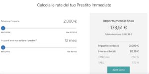 immagine del calcolatore per simulazione prestito imemdiato