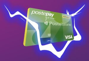 esempio postepay green attraversata da fulmini disegnati